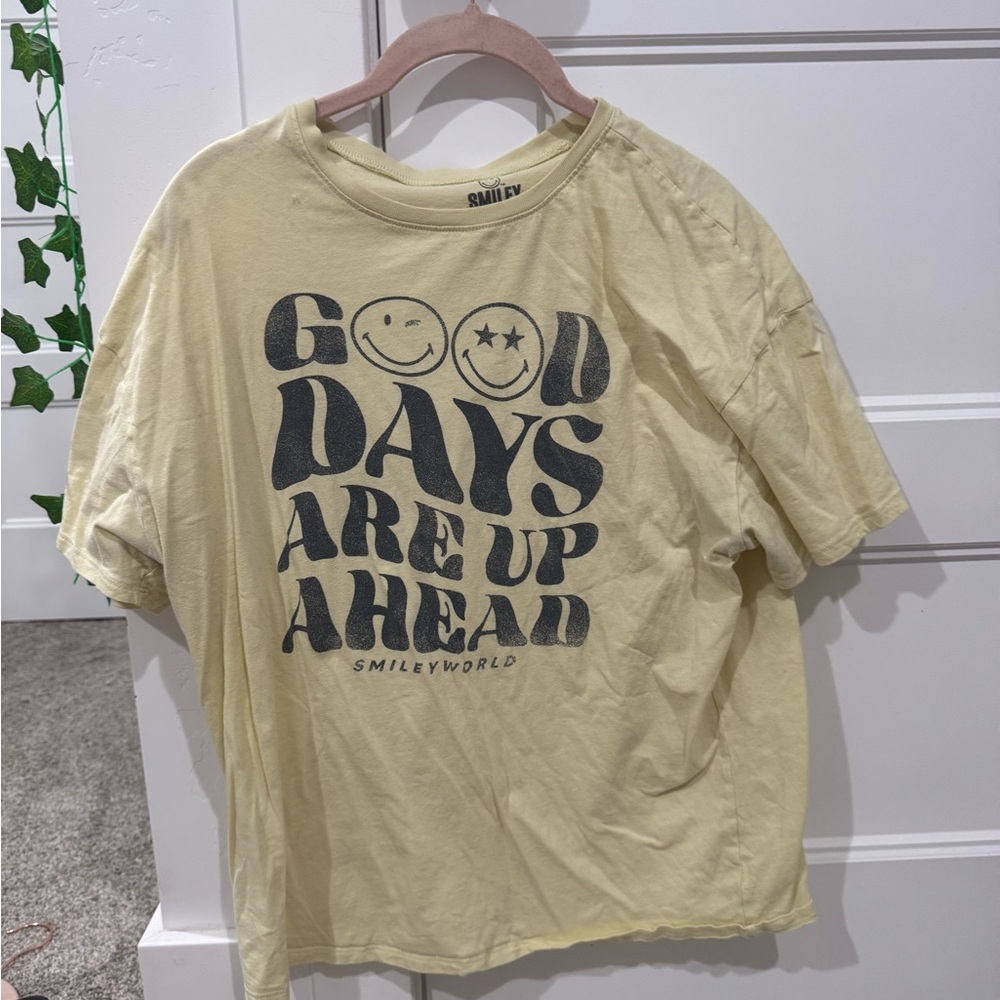 Target Kids Smiley Graphic Tee - Light Yellow